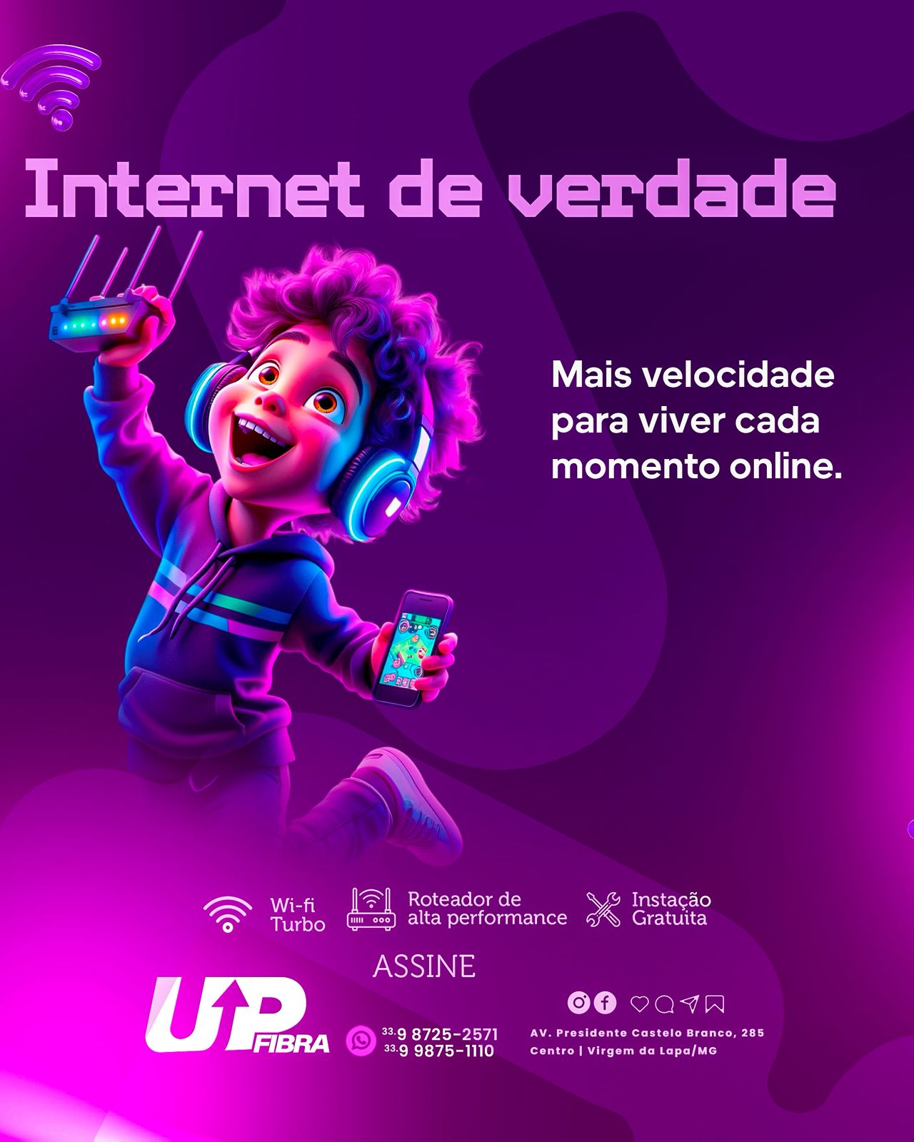 Arte UP Fibra internet de verdade